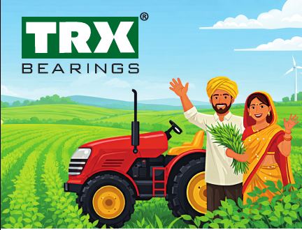 TRX Bearings packaging artwork with tractor and farm illustration
